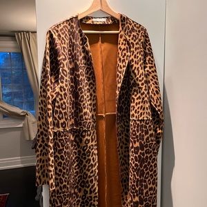 Long leopard coat